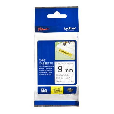 Brother | S121 | Laminated tape | Thermal | Black on clear | Roll (0.9 cm x 8 m) - 2